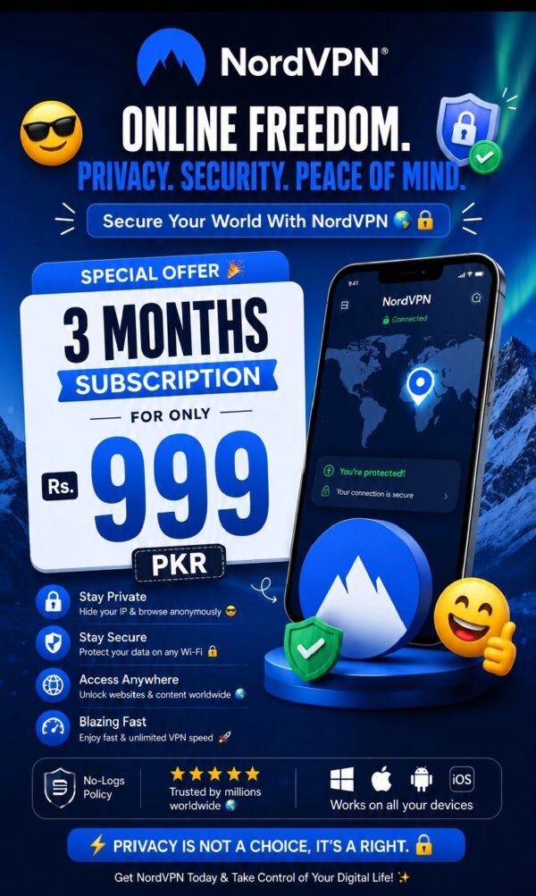 NordVPN – 3 Month Premium Subscription (Up to Gmail Access)
